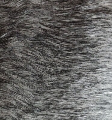 Super Luxus Webpelz Stoff Material - Grau Wolf - Hochwertig