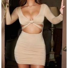beige bodycon dress