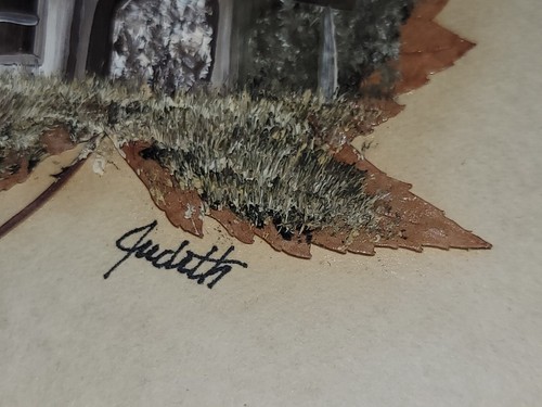 Hand-painted Intricate Preserved Maple Leaf Signed Judith Oak Framed & Matted - Picture 6 of 12