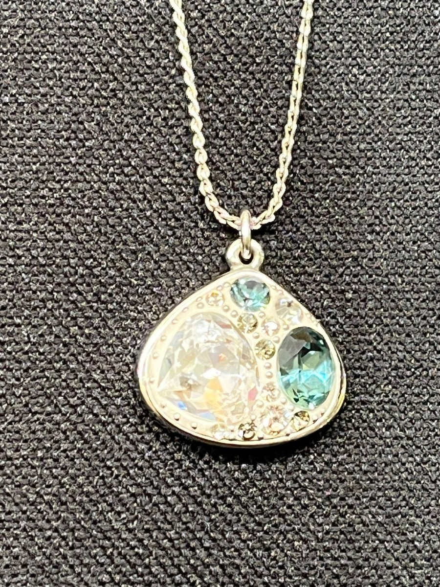 Swarovski necklace blue turquoise clear crystal Iwalani pendant 
