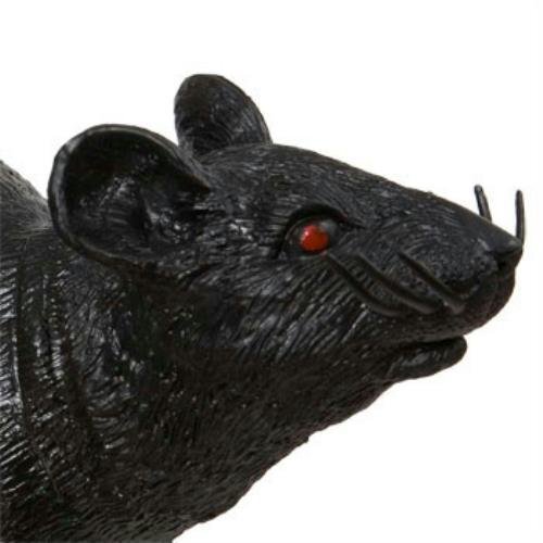 2 Black Plastic Squeezable Squeaking Rats Spooky Scary Creepy Halloween ...