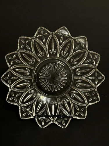Vintage Federal Glass Plate Petal Pattern 9”