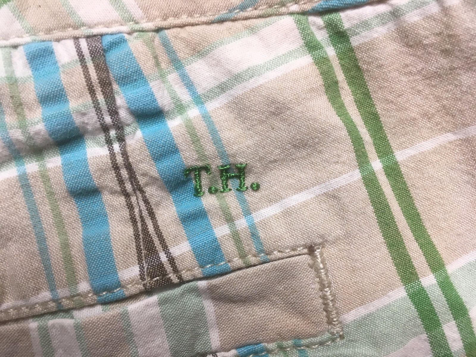 Tommy Hilfiger Women's Plaid Striped Tan Shorts, Size 2, C thumbnail 4