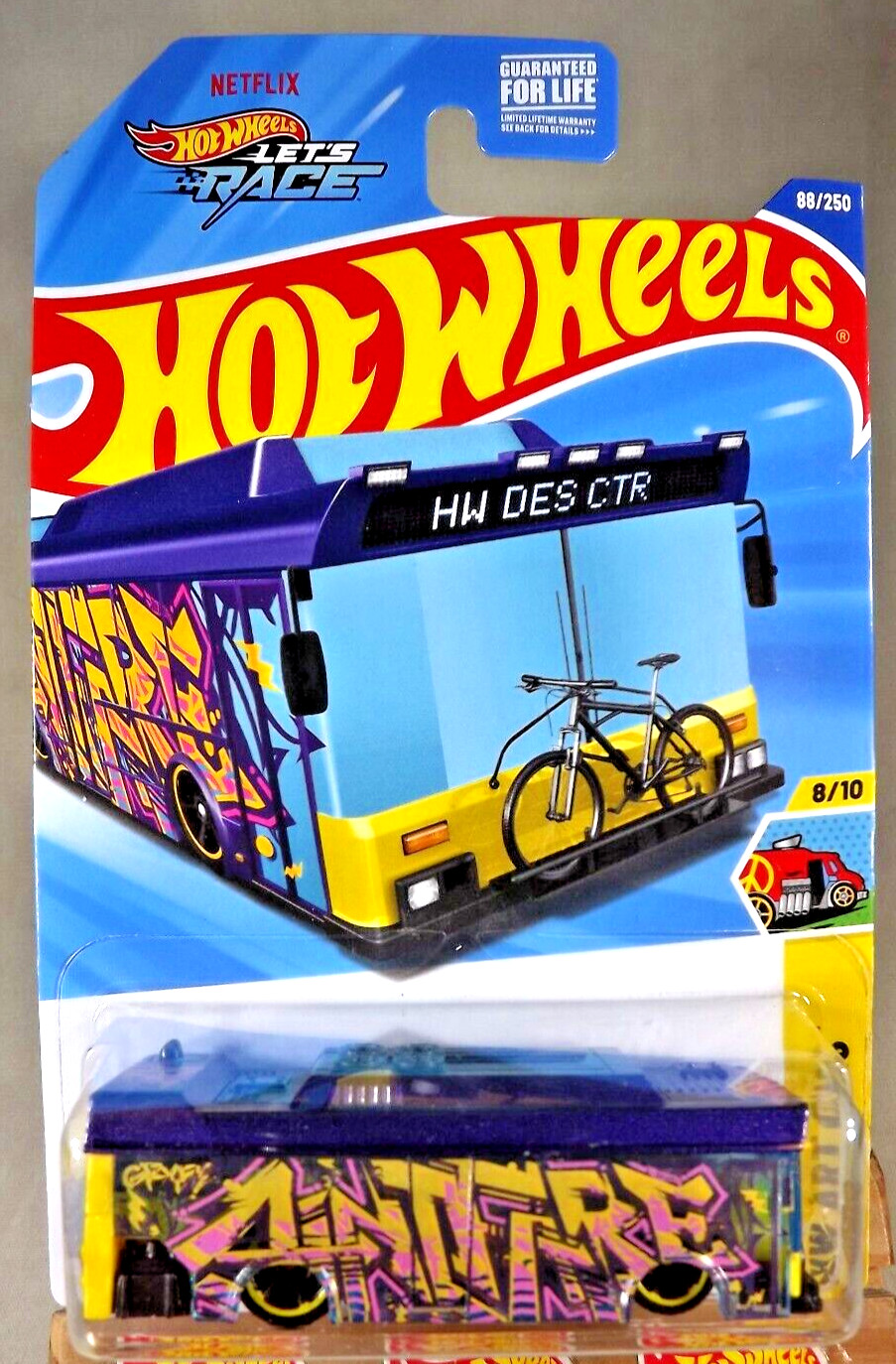 2025 Hot Wheels #88 HW Art Cars 8/10 AIN'T FARE Bus Purple w/Black MC5 Spokes