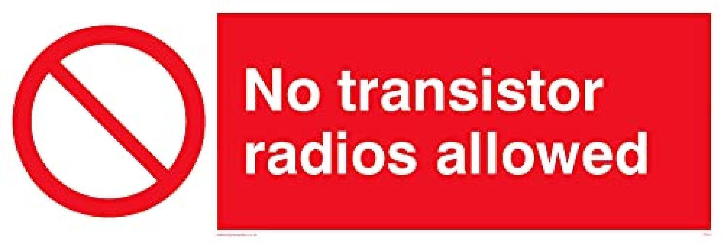 Confezione da 5 – No Radios Allowed – 300 x 100 mm – L31