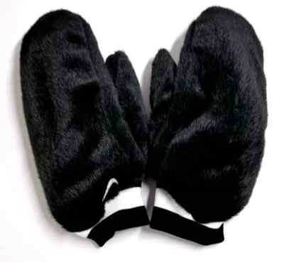 Nike Warm Mittens Faux Fur Womens M/L Black/White