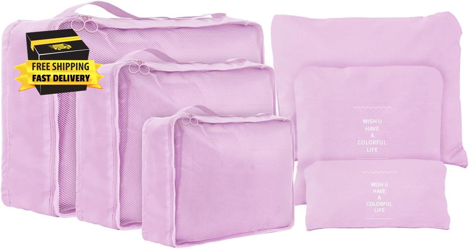 6 Set Compression Packing Cubes for Travel,Lightweight Travel Essentials,Luggage