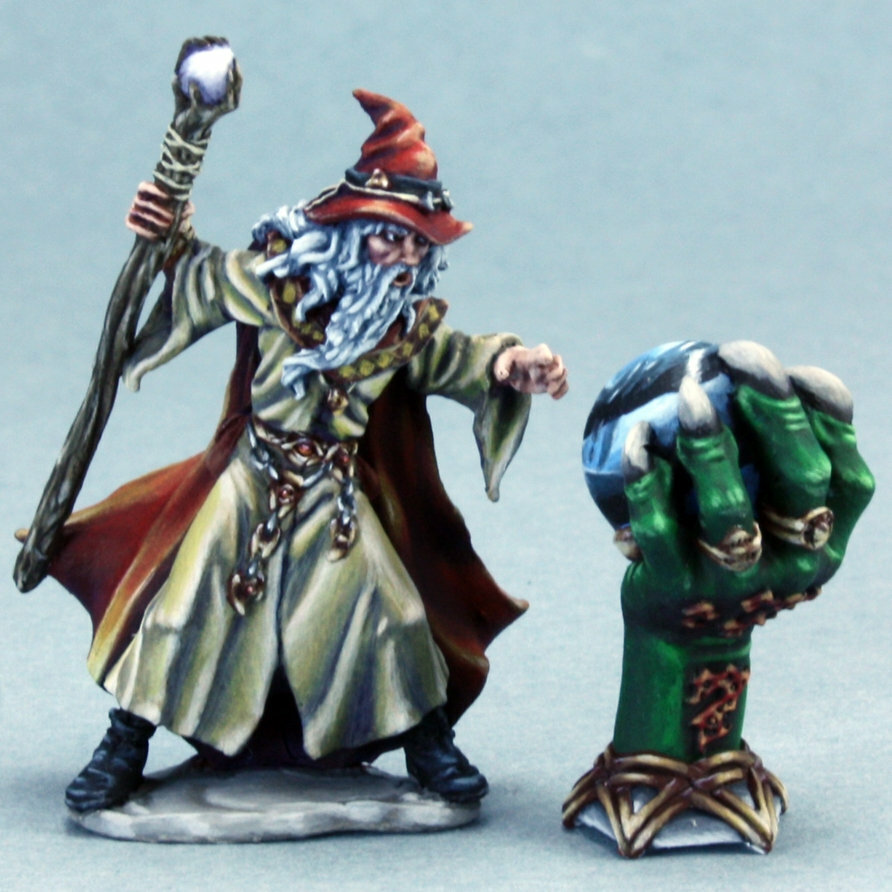 Dark Heaven Legends Wizard & Crystal Ball - Reaper Miniatures 28mm Scale - View #4