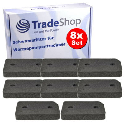 8x Schwammfilter Schaumfilter für Miele TEJ675WP TCJ660WP TCJ670WP TWJ670WP