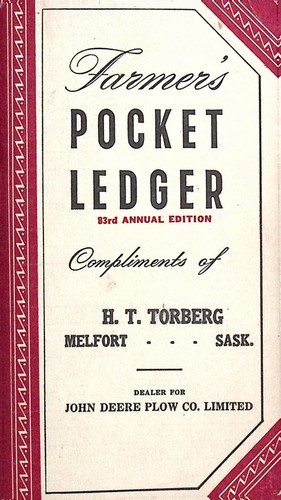 1949-1950 John Deere Pocket Ledger 83rd annual Melfort Sask