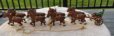 Vintange Cast Iron Wagon 8 Clydesdale Horses Yoke One man Cart
