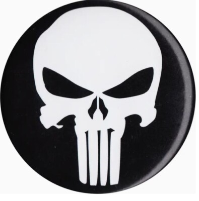 Marvel Punisher  XXL Ansteck-Pin Logo Anstecker Button Ø7,5 cm Skull Willie