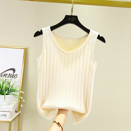 Women's Tank Top Sleeveless Thermal Underwear Vest Elastic Fleece Lined Warm - Picture 13 of 19
