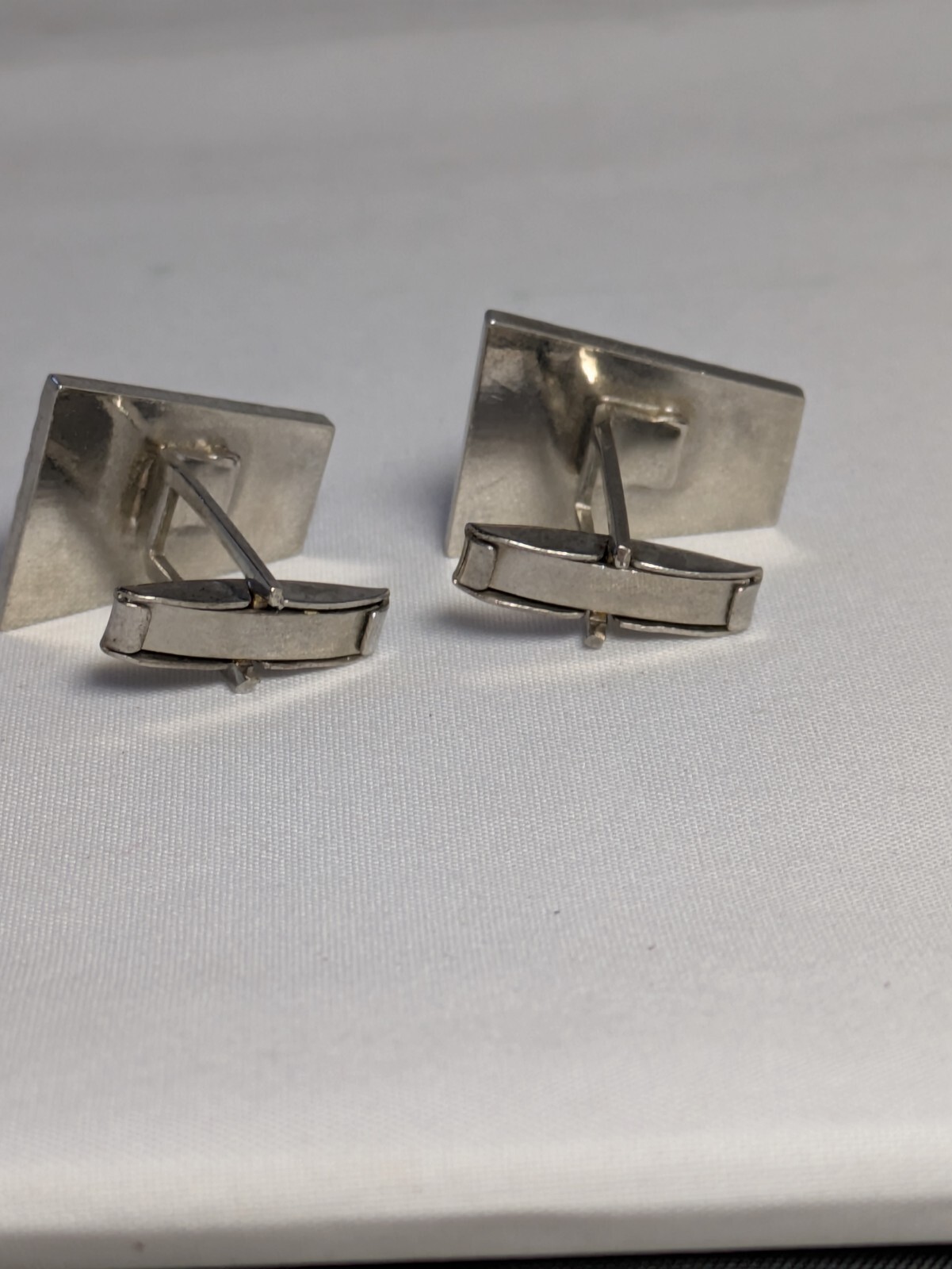 Rectangular Vintage Cuff Links-Textured Pattern-S… - image 7