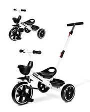 2-in-1 Toddler Tricycle for Ages 18 Months to 5 Years Old - Extended Push Han...