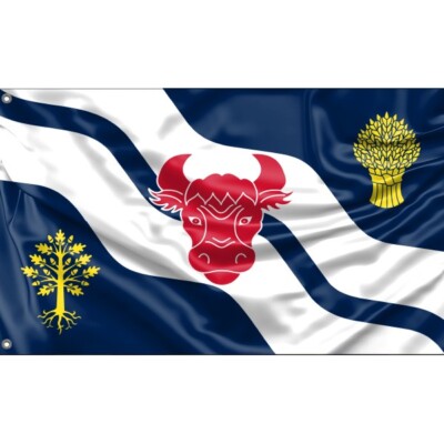 Oxfordshire County Flagge, UK I einzigartiges Design, 3 x 5 Fuß/90 x 150 cm, hergestellt in der EU