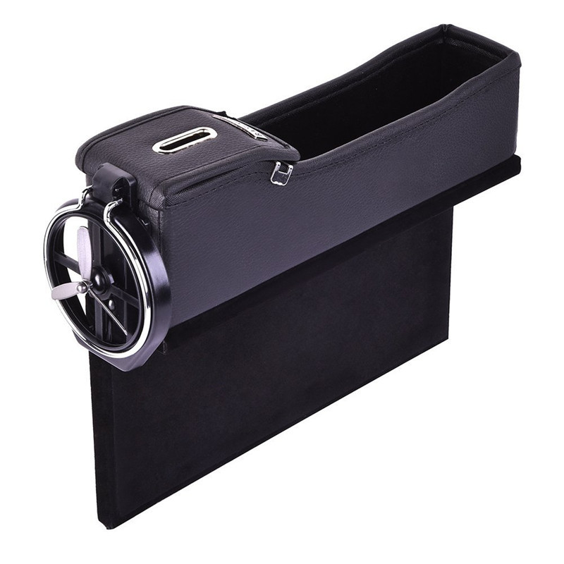 Left Car Seat Storage Box Cup Holder Storage Catcher Gap Filler Coin Collector