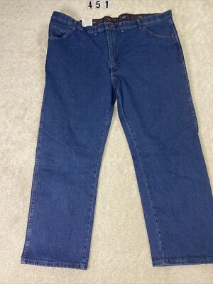 Wrangler mens 48x30 tapered leg blue jeans casual