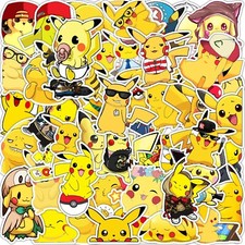 Pokemon Anime Cutesy style Sticker Pikachu Electric NEW - Random Lot of 10pcs