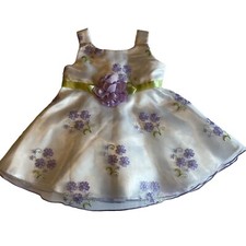 Sweet Heart Rose Spring Dress Toddler Girl 12 Months White Embroidered Flowers