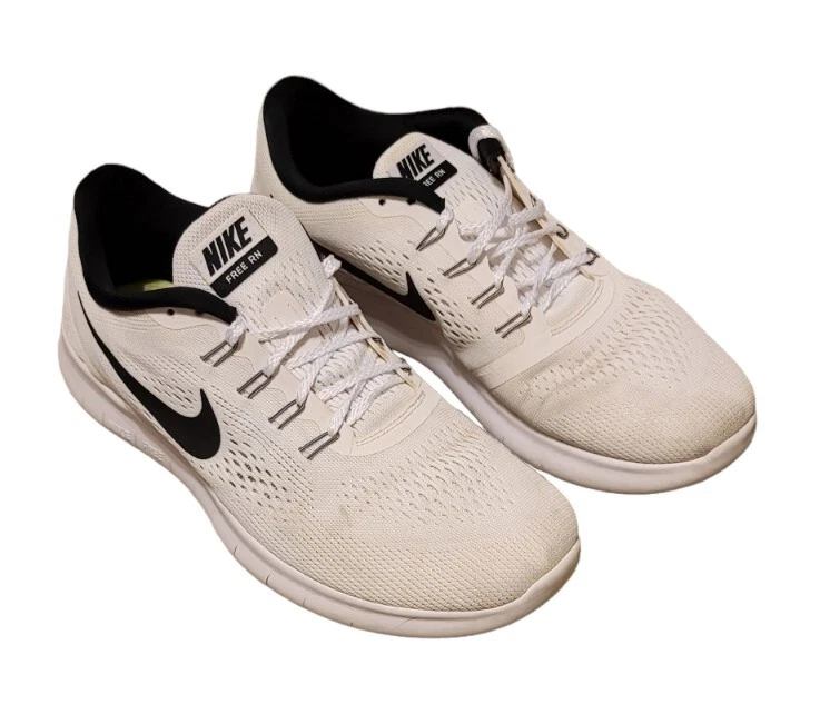 Presa Permanecer de pié definido Nike Free RN Size 9 831508-100 Men White &amp; Black Lace Up Low Top  Running Shoe | eBay