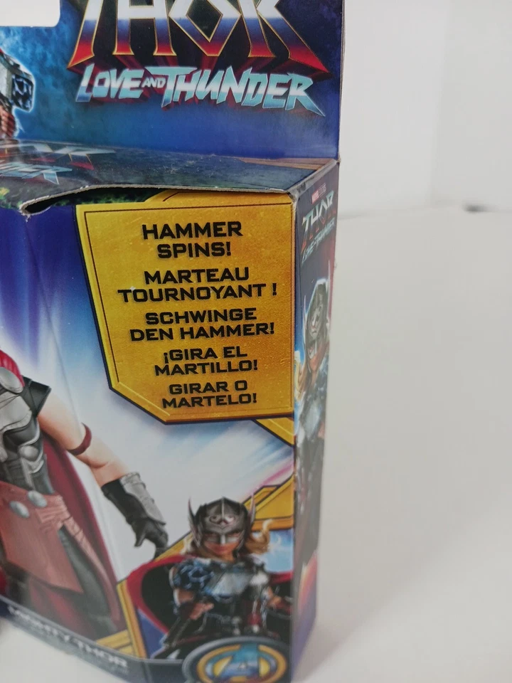 Figura de acción de lujo Marvel Mighty Thor 6" Thor Love and Thunder Hammer Spins Foto 2 de 4