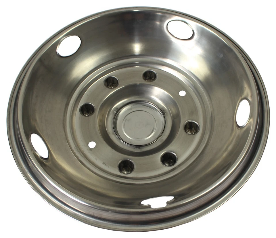 Simuladores de doble rueda de acero inoxidable Ford 1999 2000 2001 2002 F450/F550 19,5" Foto 3 de 4