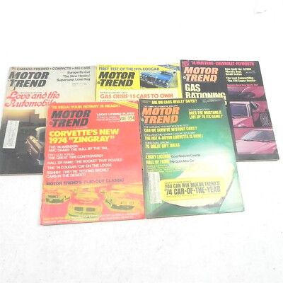 VINTAGE 1973 MOTOR TREND CARS MAGAZINE LOT OF 5 ISSUES PERFORMANCE RACING