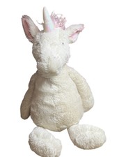 Jellycat Bashful Unicorn Plush White Pink 12" Floppy Medium Stuffed Animal Lovey