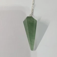 Green Aventurine Faceted Cone Crystal Dowsing Pendulum Divination Tool