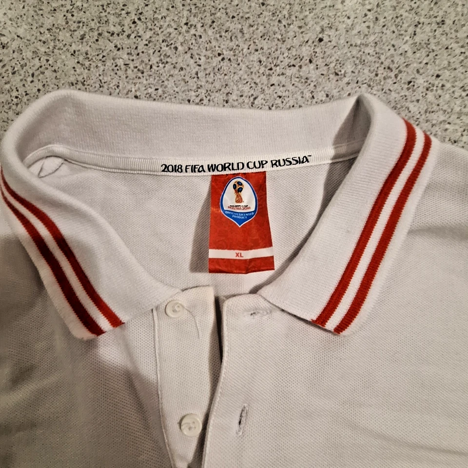 FIFA World Cup England Polo White XL Embroidered Soccer Shirt 2018 Russia - Image 4 of 4