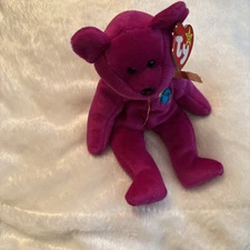 Ty Beanie Babies Millennium Bear Plush Toy - Purple