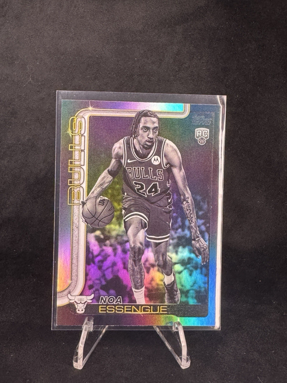 Noa Essengue Black Friday Blackout Foil Rookie RC 2025/26 Topps Card #212 Bulls