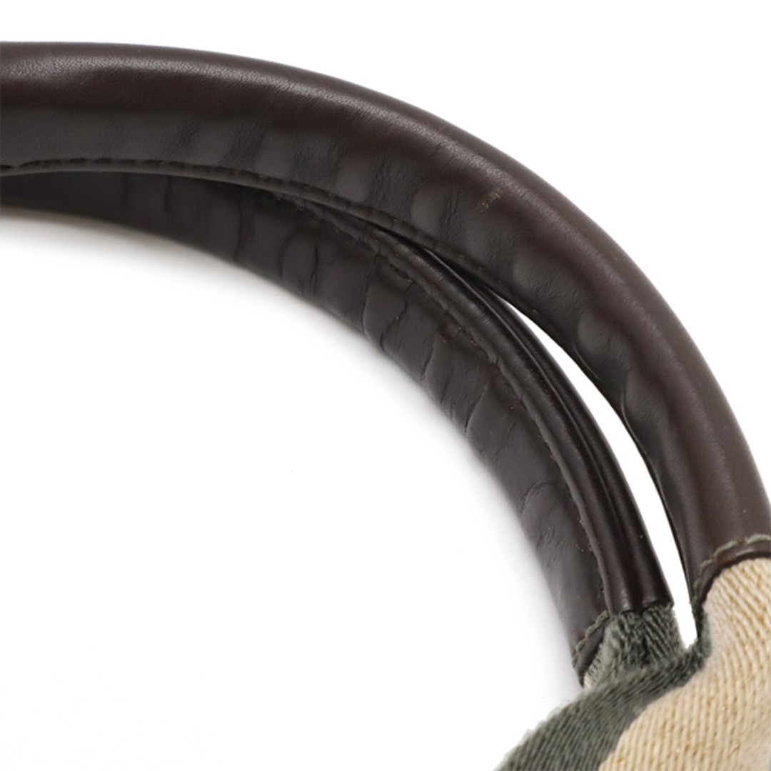 Gucci GG Canvas Sherry Line Tote Bag Light Khaki Leather Used thumbnail 5