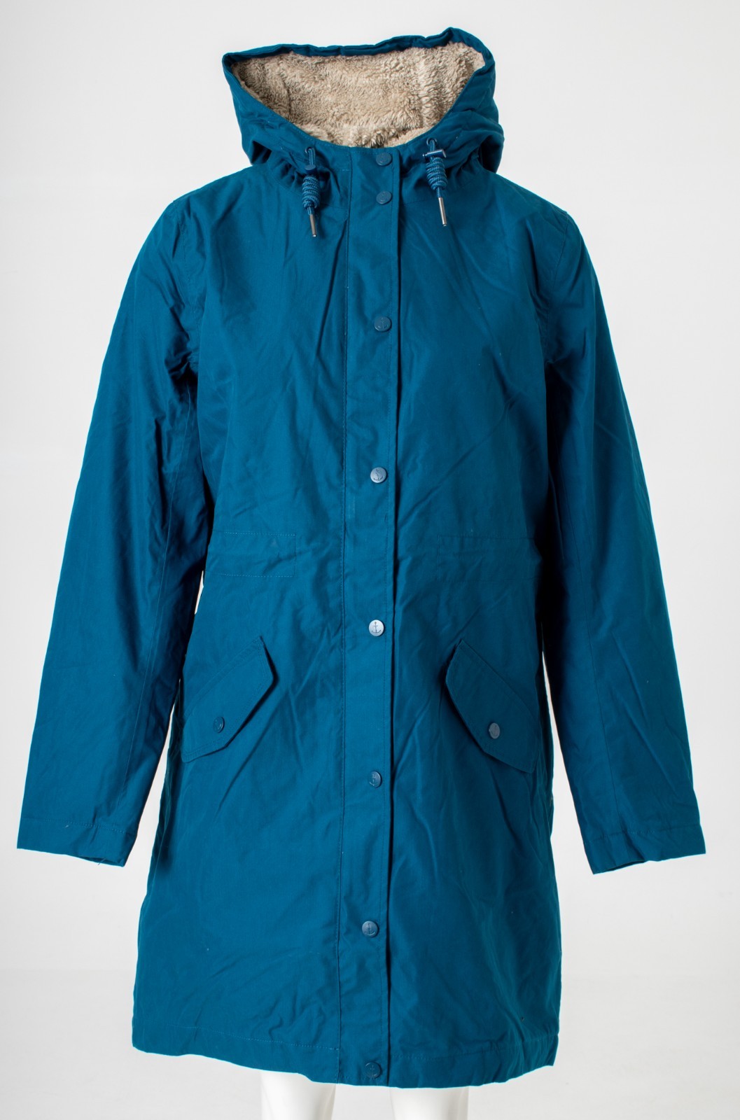 Ex Seasalt Plant Hunter Coat in Petrol Blue RRP £150