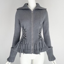 Alexander McQueen Size Small Gray Corset Zip ...