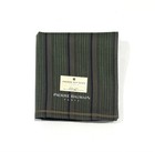MEN HANDKERCHIEF PIERRE BALMAIN CLASSIC GREEN STRIPED COTTON ART SQUARE 17.5“