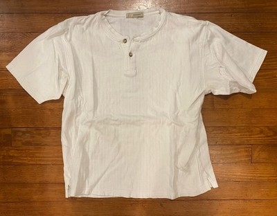 Basic Equipment Men s Button T-Shirt White Medium