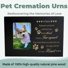 Pet Memorial Urns for Dogs and Cats Ashes with Photo Frame Love Large Wooden
