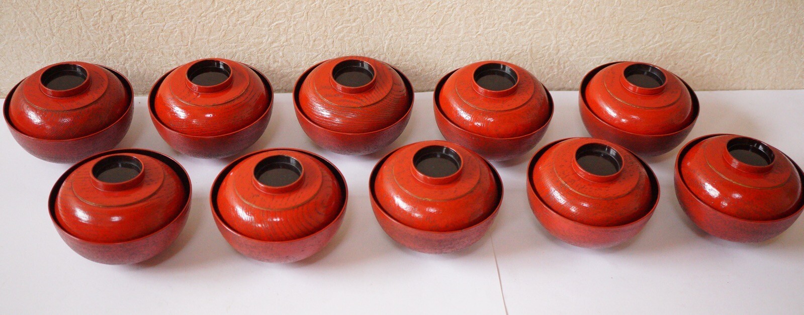 Sopas japonesas cuencos madera x10 Original Meiji-Taisho Era de Kioto 0821B8G