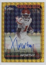 2024 Topps Chrome Yellow Geometric Refractor /75 Xavier Worthy Rookie Auto RC
