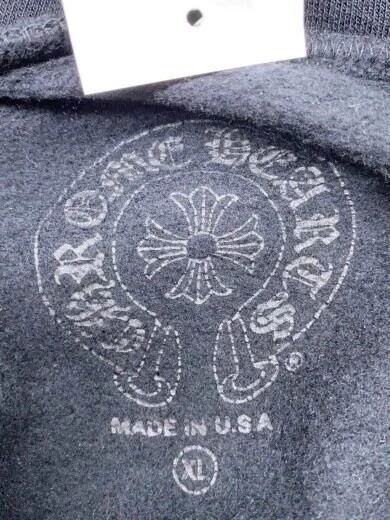 CHROME HEARTS CUORI CROMATI felpa con cappuccio XL cotone nero