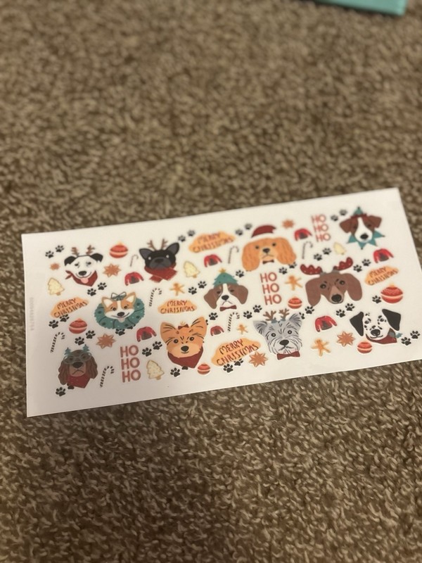 Lot of 8 Christmas Dogs & Paw Print DTF transfers
