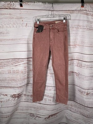 NWT Rag & Bone Nina High Rise Cigarette Jeans Light Plum Size 24 Women's