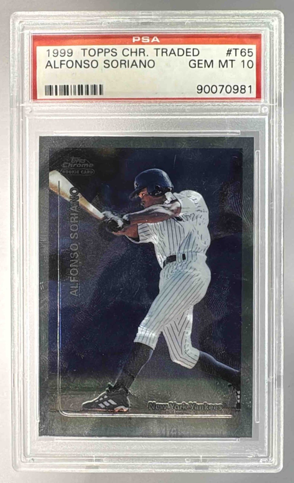 90070981 Alfonso Soriano 1999 Topps Chrome Traded and Rookies #T65 RC PSA 10