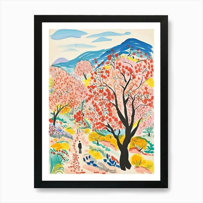 Tehran, Dreamy Storybook Illustrati Framed Wall Art Poster Canvas Print Picture