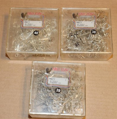Approx 300 Eagle Claw Size 1  Mazzaferro M677 3X Trable Hooks SEAGUARD 3 Boxes