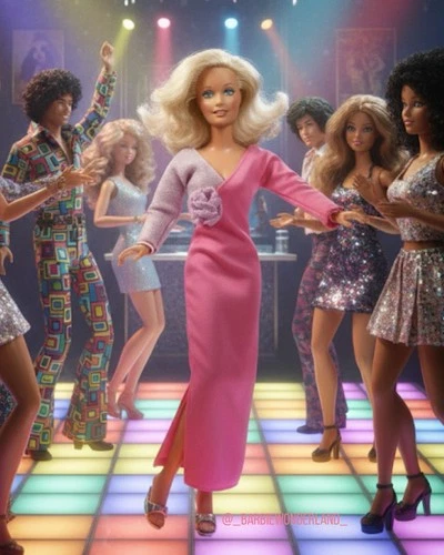 Vintage 1970s Kenner Darci Doll In The Pin Pink & Shimmery Silver Dress No Doll