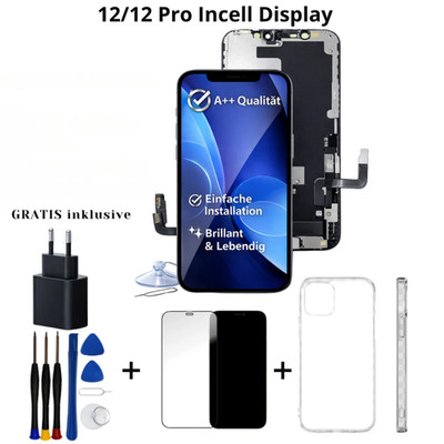 iPhone 12 12 Pro Bildschirm Reparatur Set LCD Display Incell + Adapter + Hülle