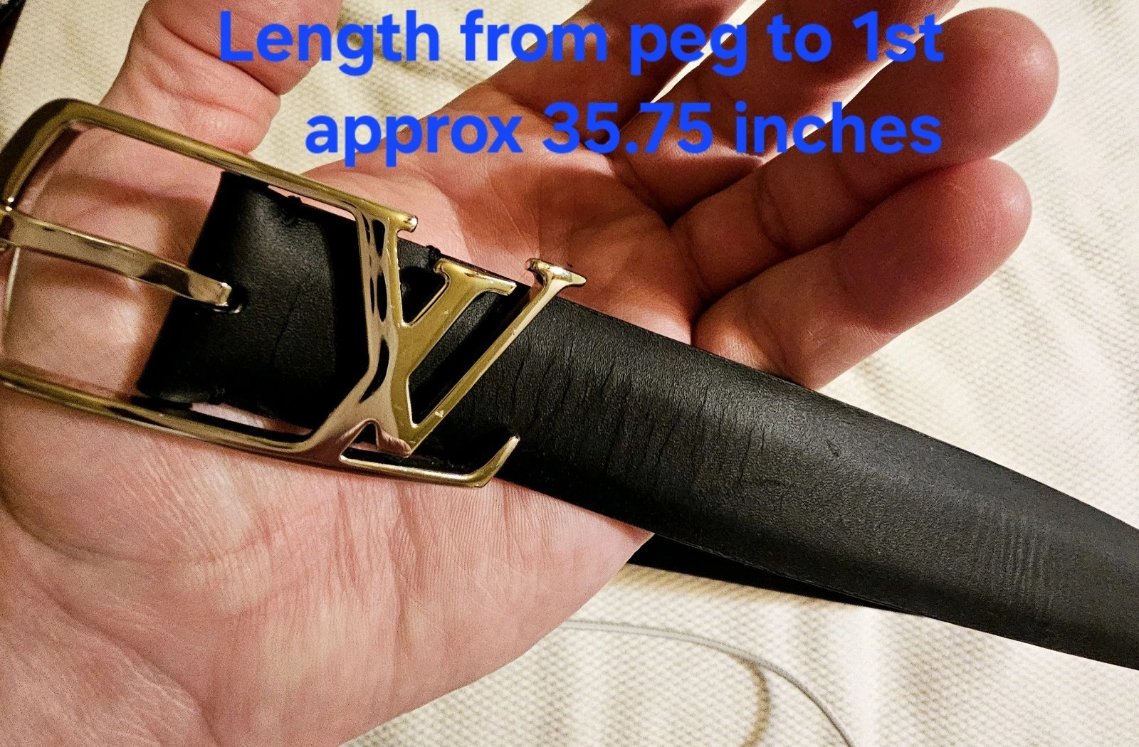 LOUIS VUITTON（LV） Louis Vuitton LV fibbia logo 30 mm cintura nera sottile fatta a mano in Spagna $875